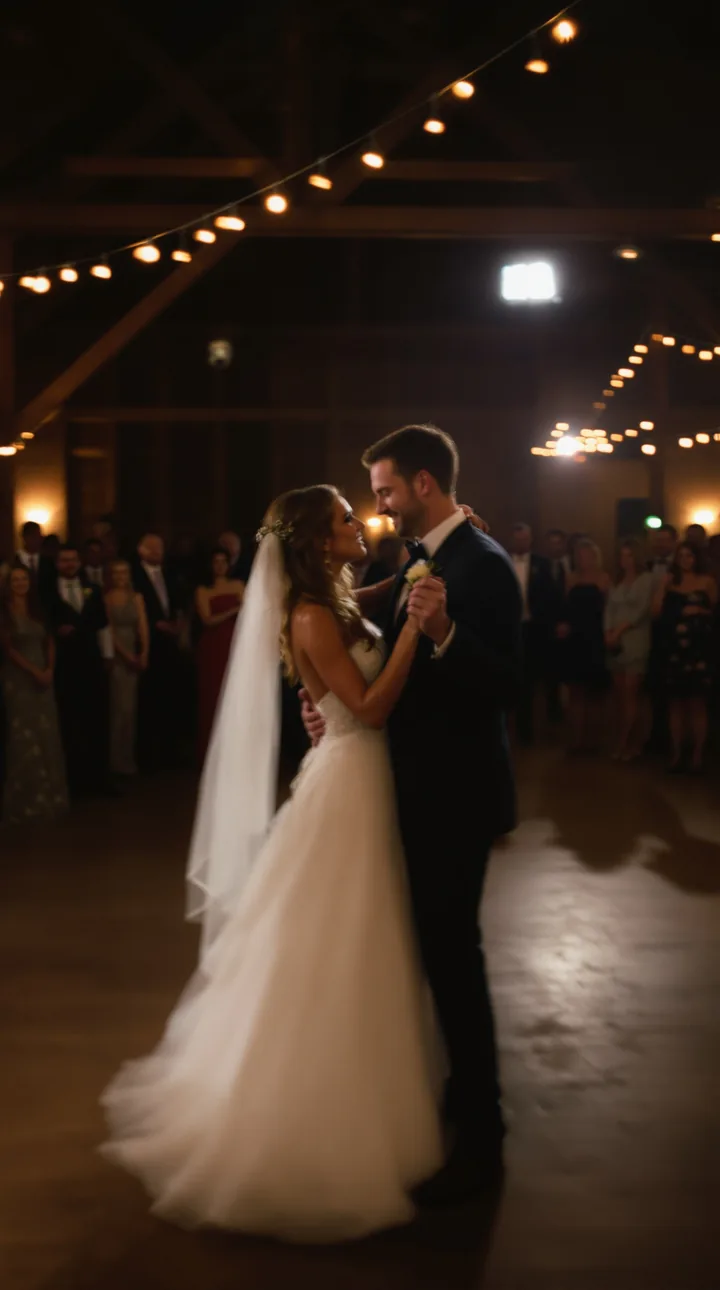 A phone playing a wedding video opened from a Dote card